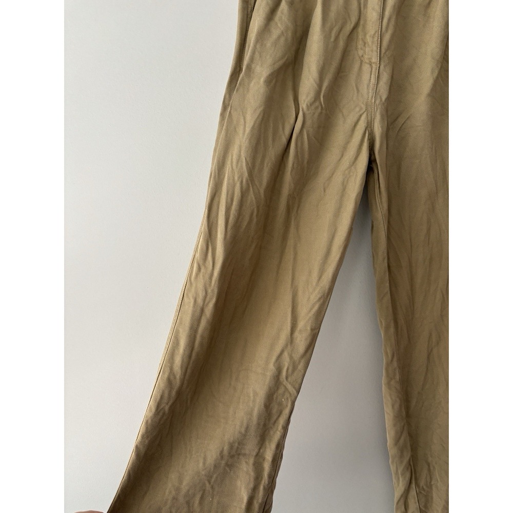 Baukjen Lianne Trousers Women's Khaki Tencel Linen Pleated Relaxed Leg Sz‎ UK 10 - Picture 4 of 11